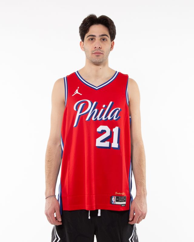 NBA-41 NIKE NBA PHILA EMBIID STM JERSEY RED