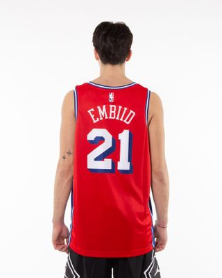 NBA-43 NIKE NBA PHILA EMBIID STM JERSEY RED