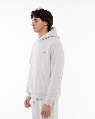 BACK DOOR PREMIUM PATCH HOODIE LIGHT GREY MELANGE