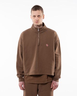 BACK DOOR PREMIUM HALF ZIP SWEATER MUD