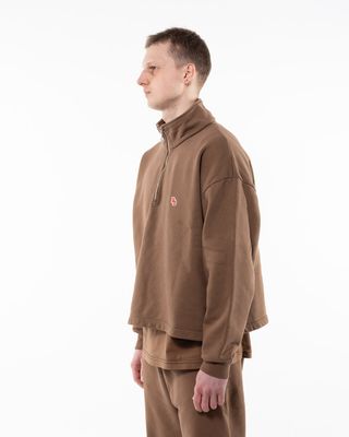 BACK DOOR PREMIUM HALF ZIP SWEATER MUD