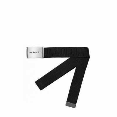 CARHARTT WIP CLIP BELT CHROME BLACK
