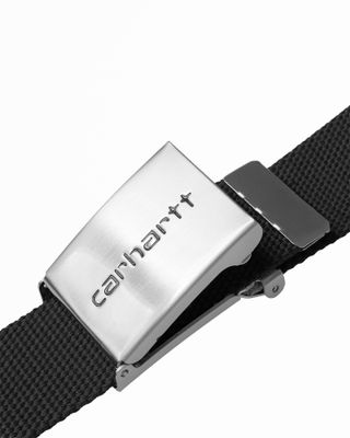 CARHARTT WIP CLIP BELT CHROME BLACK
