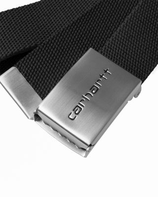 CARHARTT WIP CLIP BELT CHROME BLACK