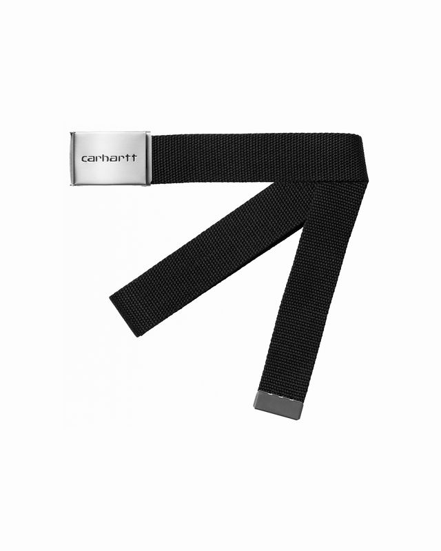 CARHARTT WIP CLIP BELT CHROME BLACK