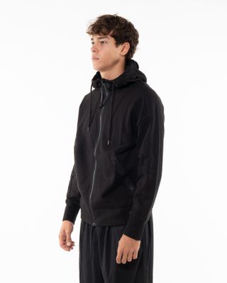 C.P. COMPANY GOGGLE ZIPPED HOODIE BLACK