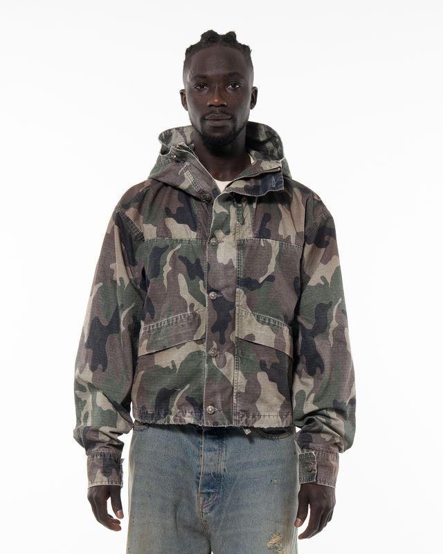 424 CROPPED PARKA GREEN CAMO