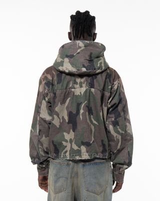 424 CROPPED PARKA GREEN CAMO