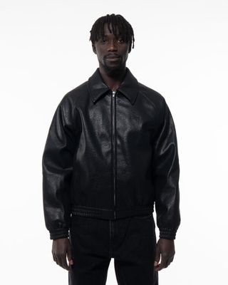 ARTE BASIC LEATHER JACKET BLACK