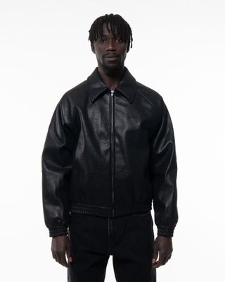 ARTE BASIC LEATHER JACKET BLACK