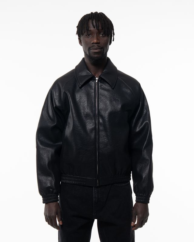 ARTE BASIC LEATHER JACKET BLACK