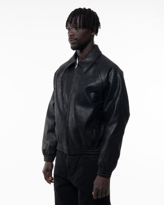 ARTE BASIC LEATHER JACKET BLACK