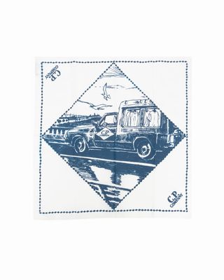 C.P. COMPANY WOVEN SCARF GAUZE WHITE