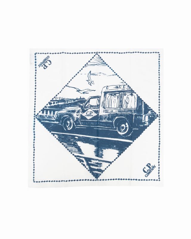 C.P. COMPANY WOVEN SCARF GAUZE WHITE