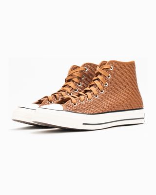 A19734C-4 CONVERSE CHUCK 70 WOVEN LEATHER WARM TAN