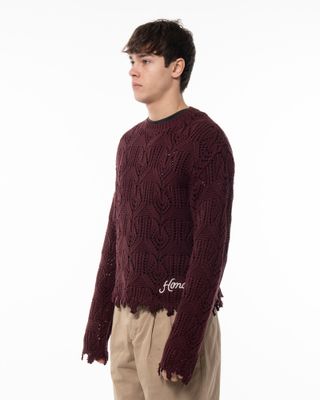 HONOR THE GIFT CABLE SWEATER BERRY