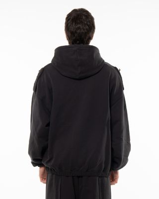 UMBRO MEDAL MASKED HOODIE WASHED BLACK