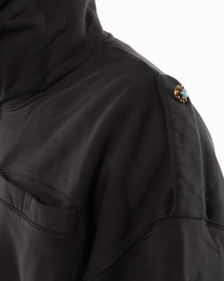 UMBRO MEDAL MASKED HOODIE WASHED BLACK
