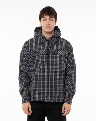 apparel-44 ROA AAIR FLOWEAVE CHECK LS HOODED SHIRT