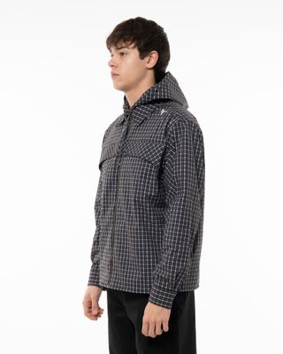 apparel-45 ROA AAIR FLOWEAVE CHECK LS HOODED SHIRT