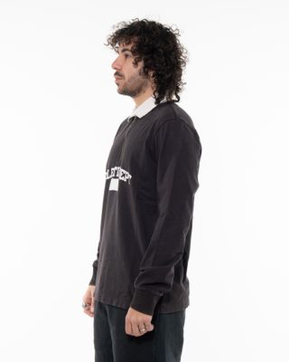 CHAMPION TIME CAPSULE LS ZIP POLO BLACK