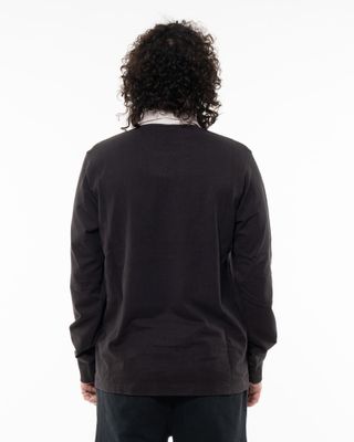 CHAMPION TIME CAPSULE LS ZIP POLO BLACK