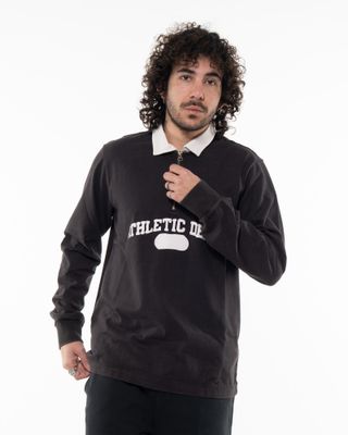 CHAMPION TIME CAPSULE LS ZIP POLO BLACK