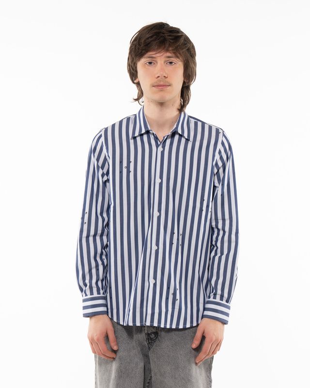 POP TRADING COMPANY LOGOS STRIPE SHIRT
