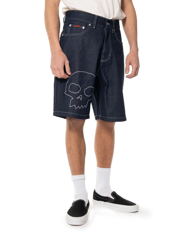 apparel-155 PLEASURES ZERO SKULL JORTS RAW DENIM