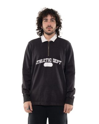 CHAMPION TIME CAPSULE LS ZIP POLO BLACK