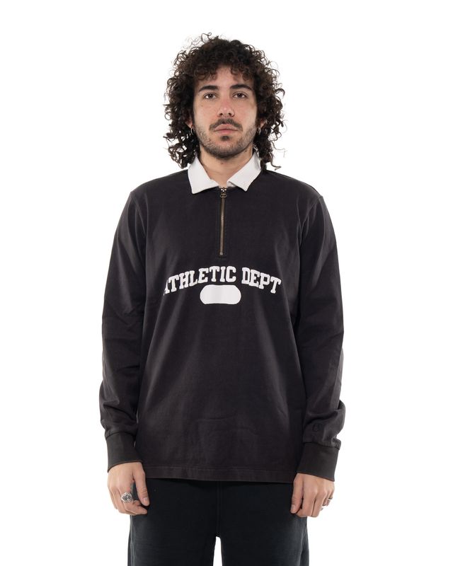 CHAMPION TIME CAPSULE LS ZIP POLO BLACK