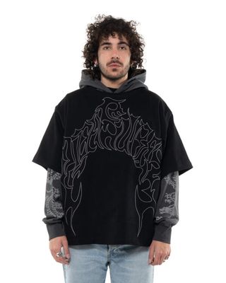 PLEASURES DRAGON LAYERED HOODIE BLACK