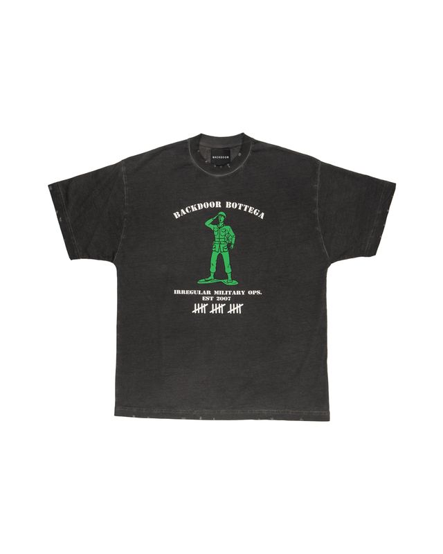 BD048 BACK DOOR MILITARY TEE BLACK FADE