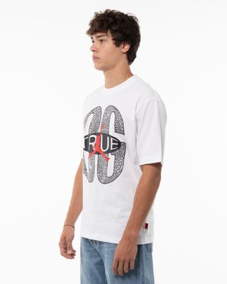 JORDAN BROOKLYN TRUE BLUE SS TEE WHITE