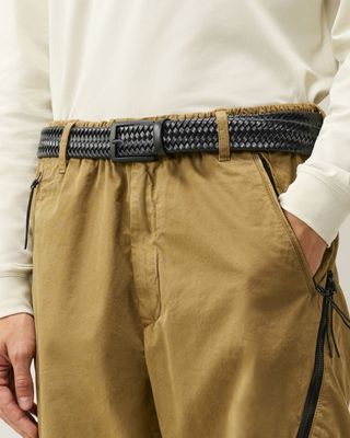C.P. COMPANY BRAIDED LEATHER BELT BLACK