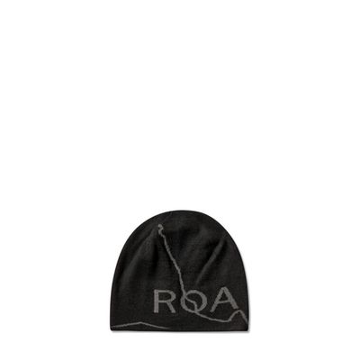 ROA LOGO WOOL BEANIE DEEP BLACK