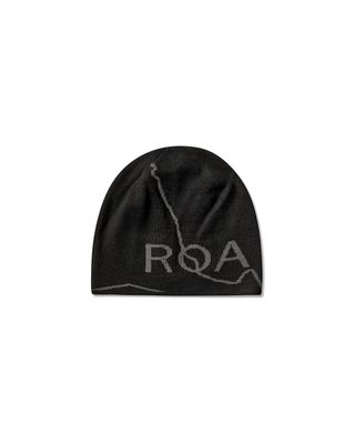 ROA LOGO WOOL BEANIE DEEP BLACK