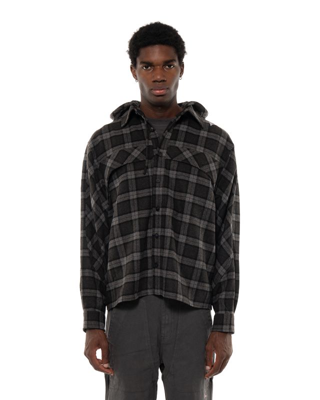 ROA LOGGER WOOL CHECK SHIRT ANTHRACITE