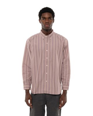 LEVI'S BLUE TAB BD SHIRT PINK STRIPE