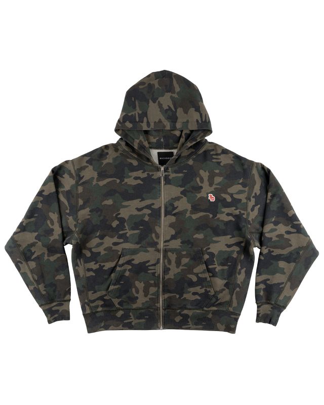 BACK DOOR FULL ZIP HOODIE WASHED CAMO