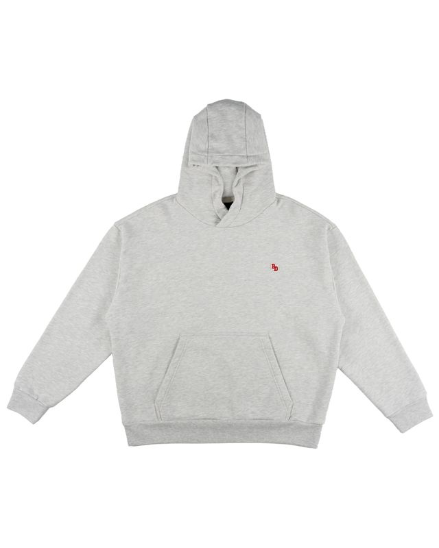 BACK DOOR PREMIUM PATCH HOODIE LIGHT GREY MELANGE