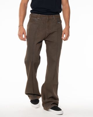 PLEASURES SPRAY BOOTCUT JEANS BROWN