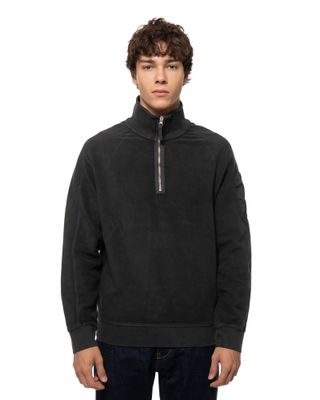 C.P. COMPANY BRUSHED POLO COLLAR SWEAT