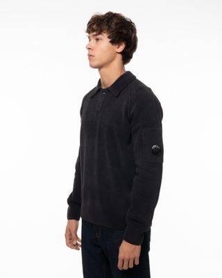 C.P. COMPANY CHENILLE POLO SWEATER