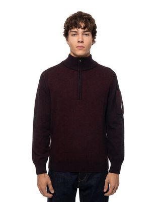 C.P. COMPANY FLEECE KNIT POLO COLLAR
