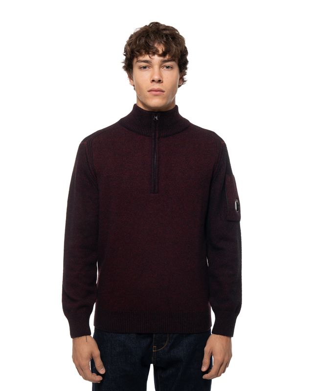 C.P. COMPANY FLEECE KNIT POLO COLLAR