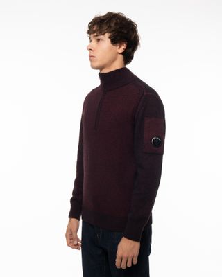 C.P. COMPANY FLEECE KNIT POLO COLLAR