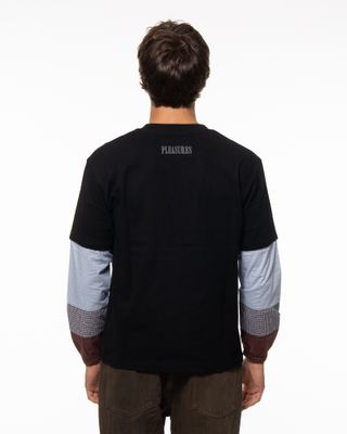 PLEASURES TARTAN HEAVY LS TEE BLACK