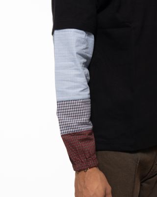 PLEASURES TARTAN HEAVY LS TEE BLACK