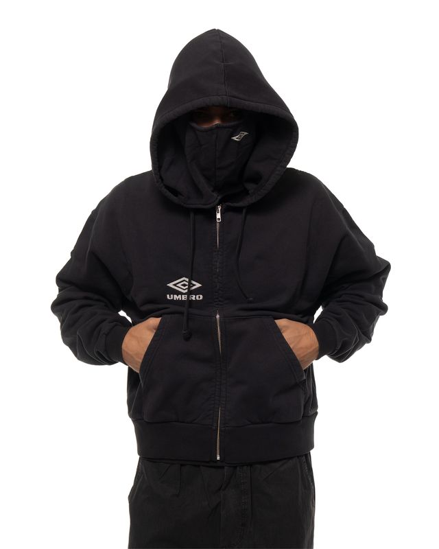 UMBRO COMPACT MASKED ZIP HOODIE BLACK